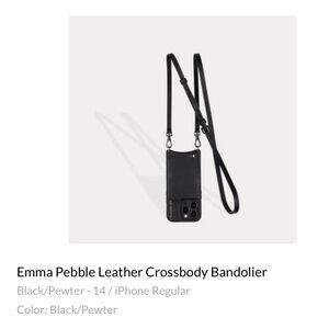 Bandolier Emma Pebble Leather Crossbody 
Black/Pewter - 14 / iPhone Regular